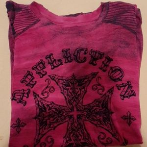 Allfflcition frayed Mens tee